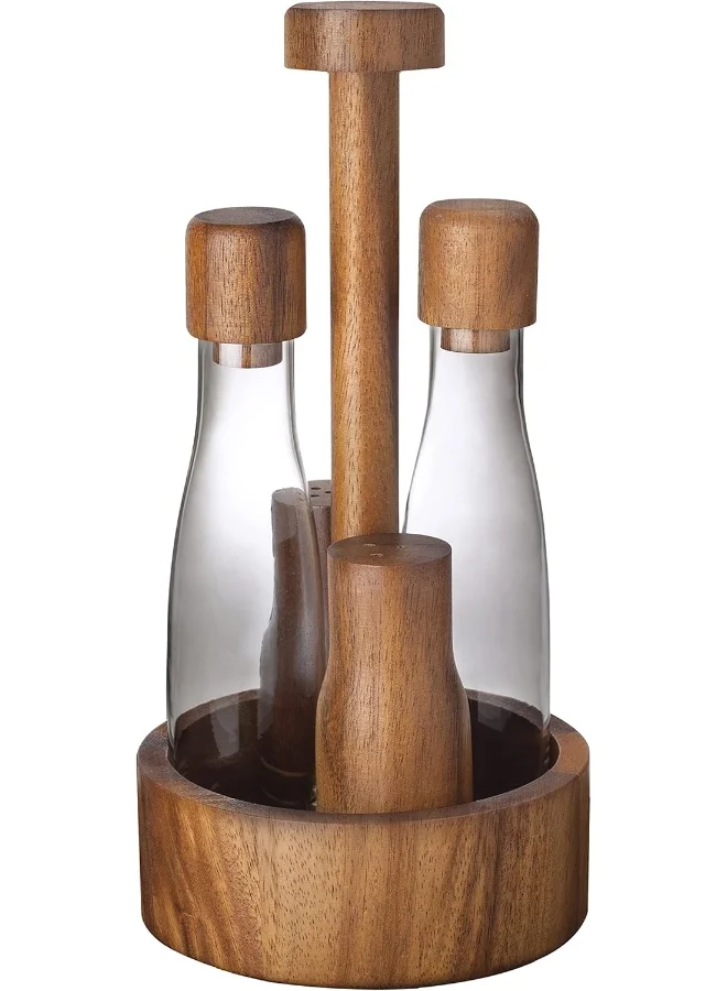 BILLI Billi Cruet 5-Pieces Set, Brown, 26.5 X 13.5 Cm, Aca-626