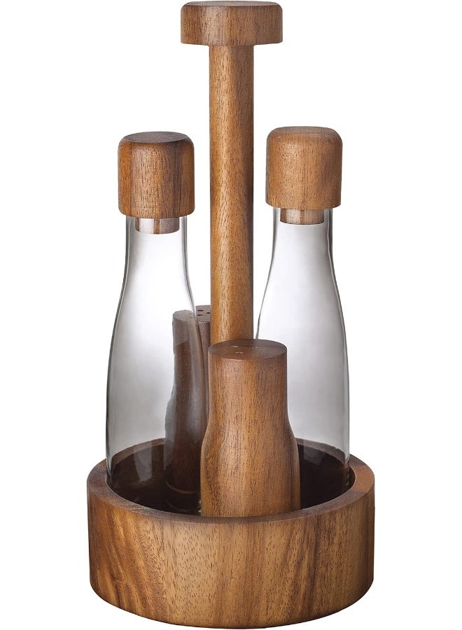 BILLI Billi Cruet 5-Pieces Set, Brown, 26.5 X 13.5 Cm, Aca-626 - Image 1