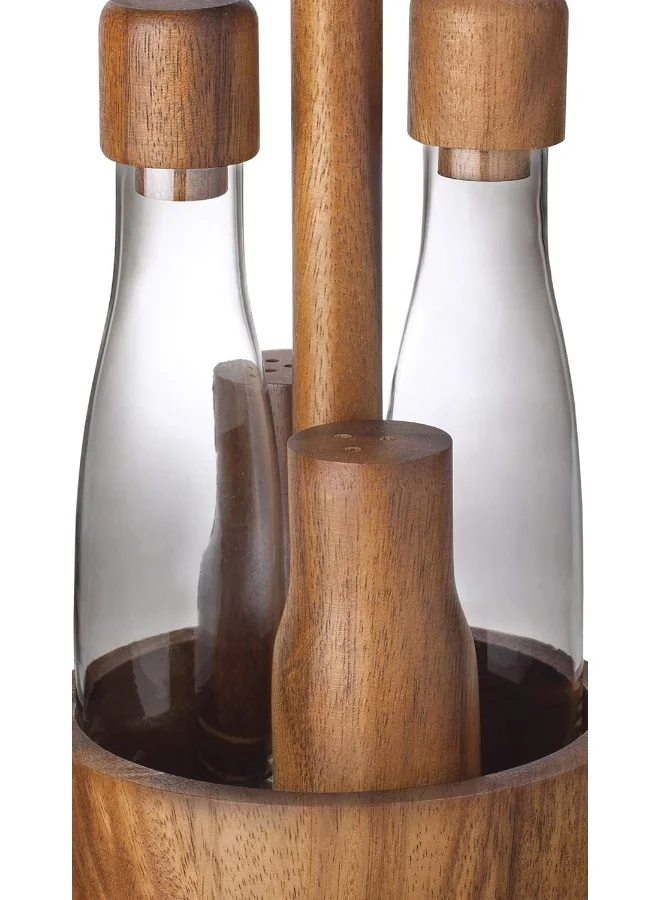 BILLI Billi Cruet 5-Pieces Set, Brown, 26.5 X 13.5 Cm, Aca-626