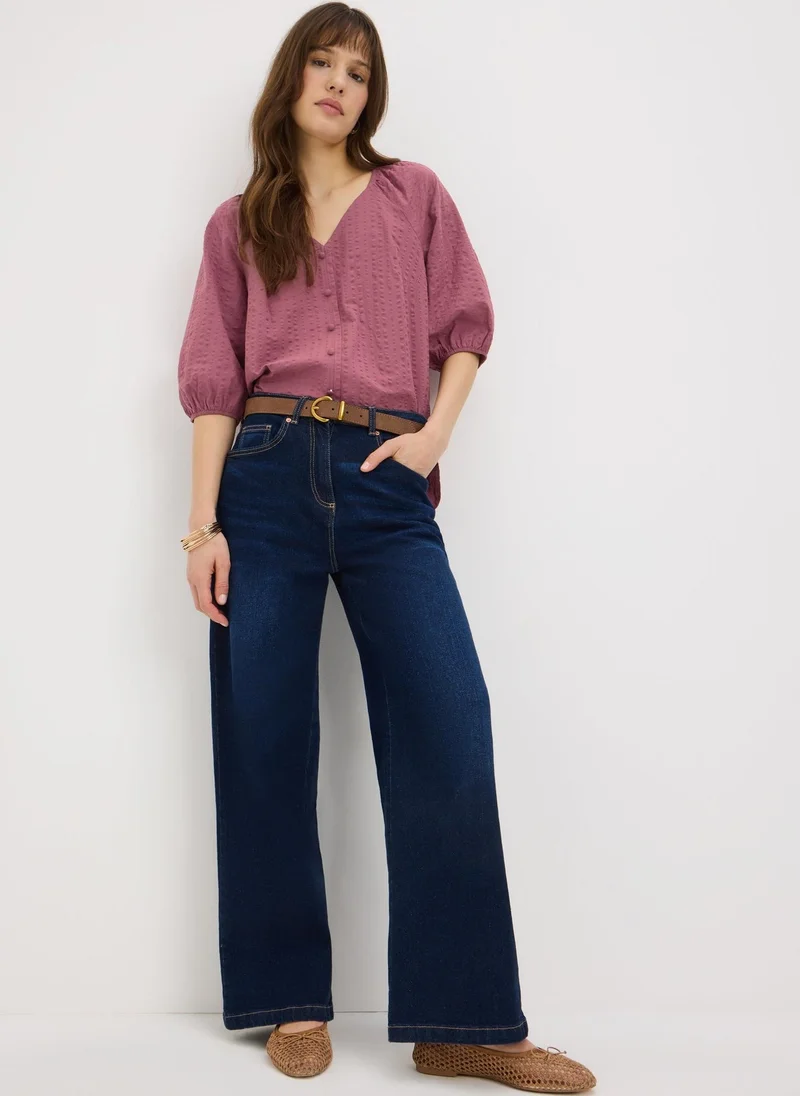 ماتلان Raspberry Seersucker Tea Blouse