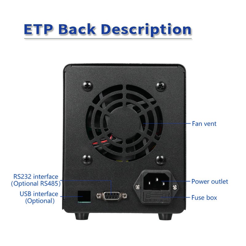 Variable DC Power Supply: 4-Digit LED Digital Display - Multiple Protection & Efficient Heat Dissipation Adjustable DC Power Supply for Lab, Electronic Repair & DIY Projects - Image 4