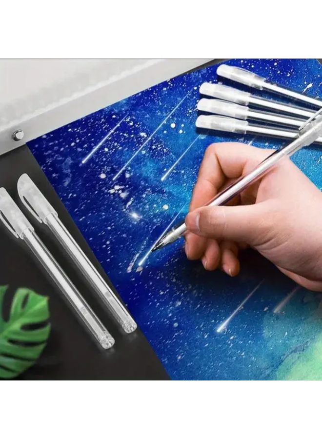 Golden 12pcs Platinum Silver Gel Pens Ultra Fine 0.5 Mm For Black Paper Drawing - Image 3