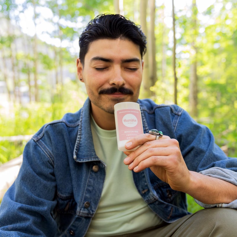 HUMBLE SIMPLE AND TRUE. HUMBLE BRANDS Original Formula Aluminum-free Deodorant. Long Lasting Odor Control with Baking Soda and Essential Oils, Moroccan Rose, Pack of 1 - Image 2