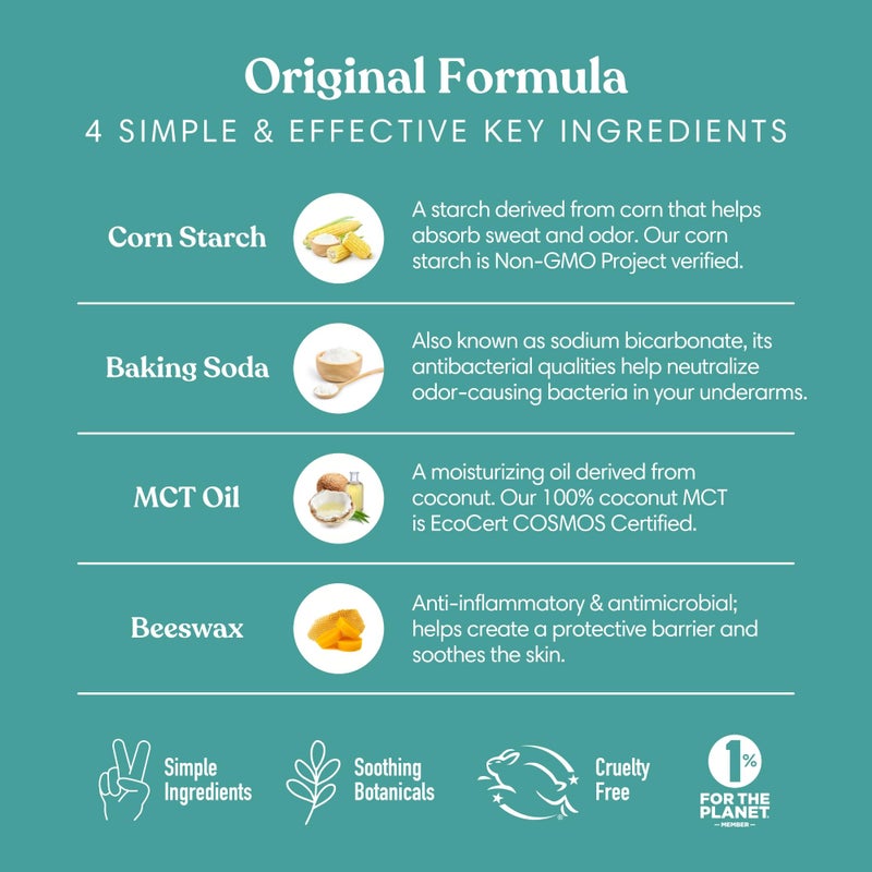 HUMBLE SIMPLE AND TRUE. HUMBLE BRANDS Original Formula Aluminum-free Deodorant. Long Lasting Odor Control with Baking Soda and Essential Oils, Moroccan Rose, Pack of 1 - Image 5