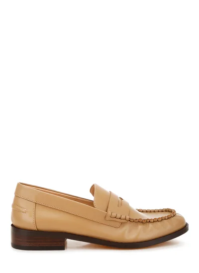 London Rag Genuine Leather Loafers in Beige