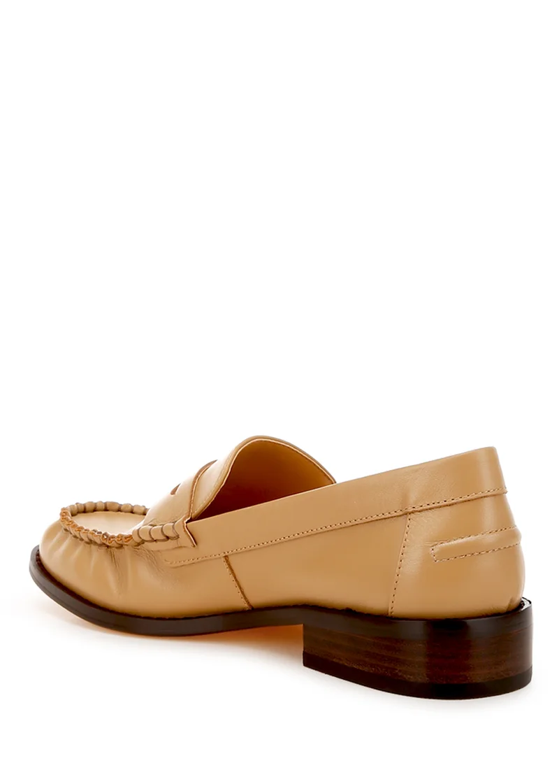London Rag Genuine Leather Loafers in Beige