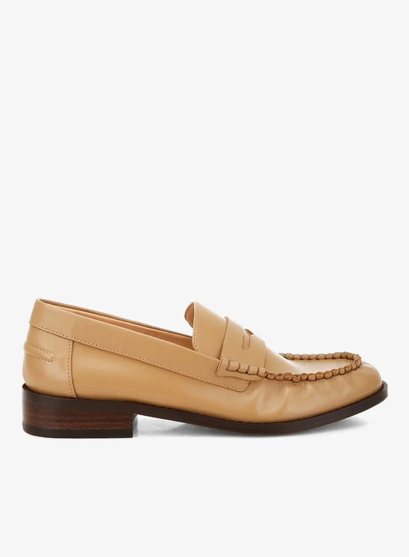Genuine Leather Loafers in Beige