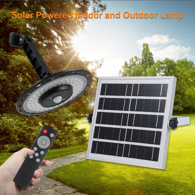 180LEDs Solar Powered Pendant Lamp Wall Lamp Garage Light Motion Sensor Light Outdoor Waterproof Hanging Lights with Remote Controller - Image 2