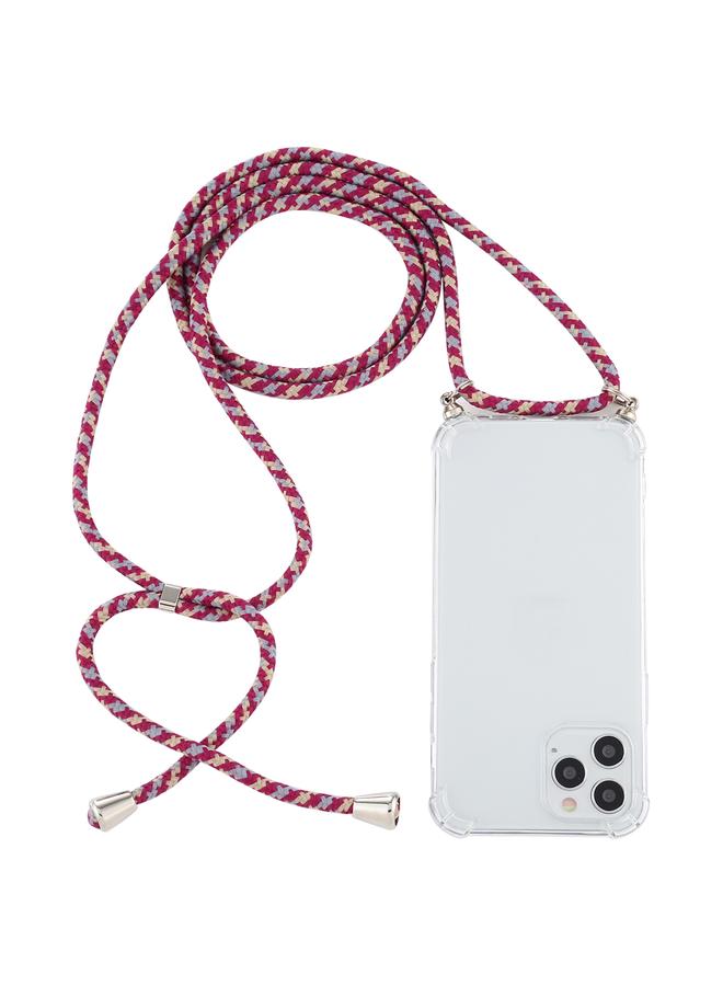 Zaboon Case For iPhone 12 / 12 Pro Four-Corner Shockproof Transparent TPU Case with Lanyard - Image 1