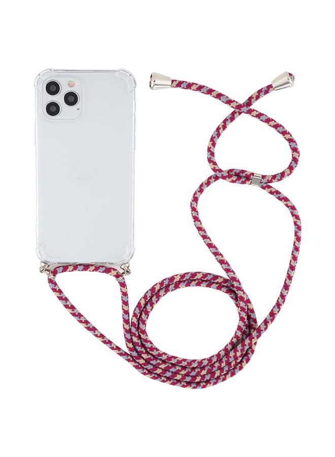 Zaboon Case For iPhone 12 / 12 Pro Four-Corner Shockproof Transparent TPU Case with Lanyard - Image 2