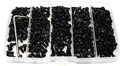 iexcell 250 Pcs M3 x 6/8/10/12/16 Alloy Steel 12.9 Grade Hex Socket Head Cap Screws Bolts Assortment Kit, Black Oxide Finish - Image 2