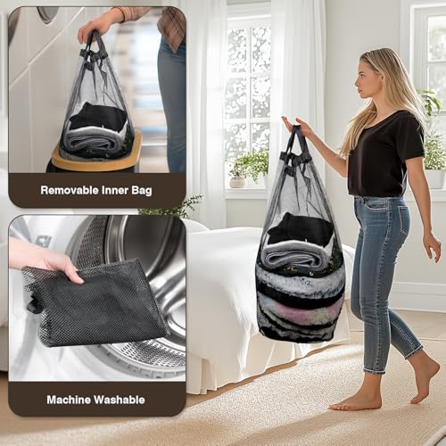 Bathola Slim Laundry Hamper with Lid, 60L Small Laundry Basket with Handles&Removable Bag, Thin Dirty Clothes Hampers for Laundry, Narrow Laundry Hampers for Bedroom Aesthetic, Black - Image 5