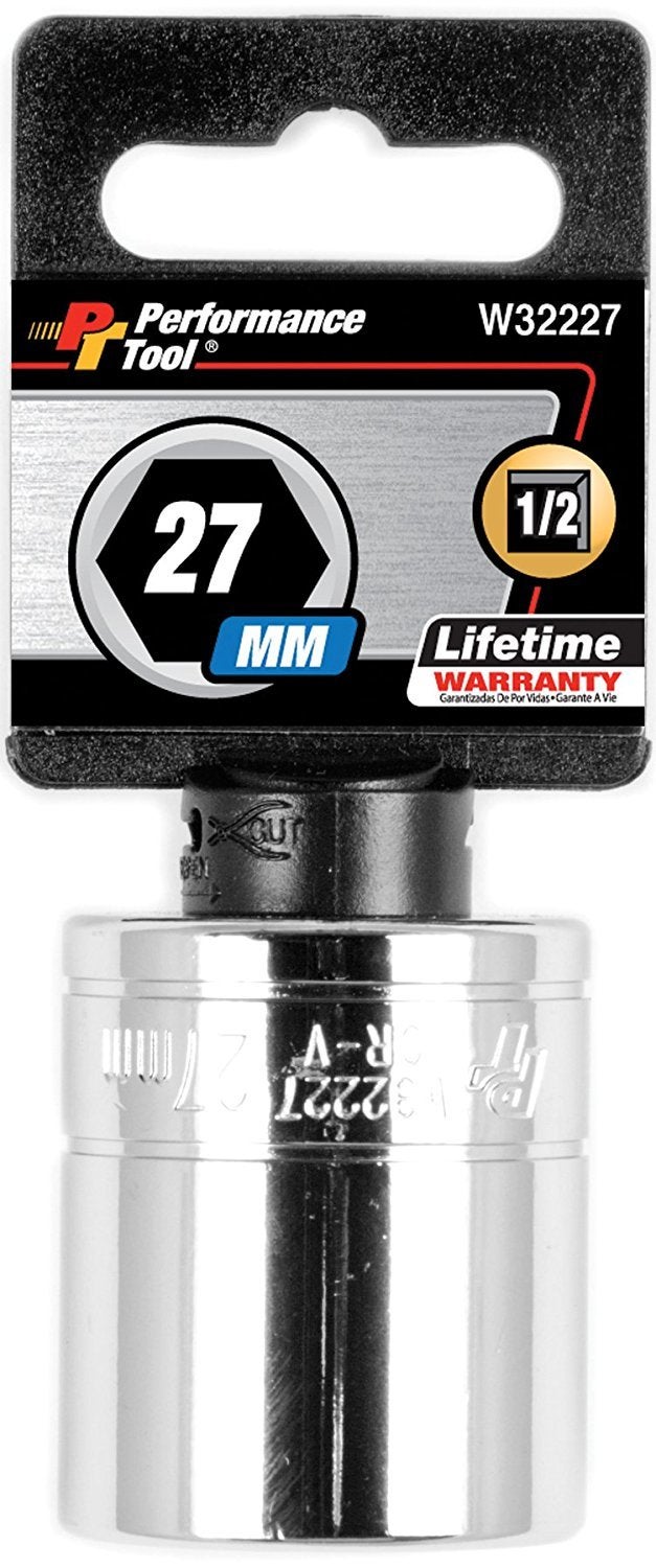 Performance Tool W32227 Size: 1/2 Drive 27mm 6pt Socket - Image 1