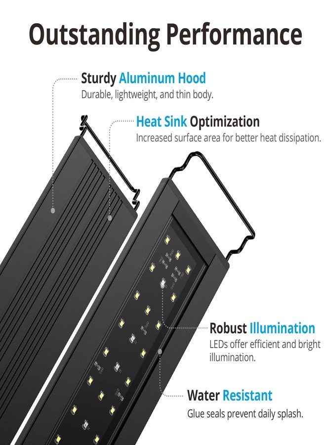 NICREW C10 Plants LED Aquarium Light, 48-60 in, 32 Watts, Full Spectrum Fish Tank Light with Timer, Day and Night Cycle, Brightness Adjustable - Image 5