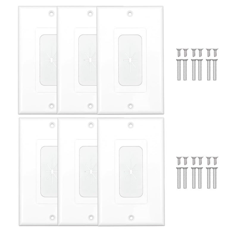 XGGYA Flexible Rubber Wall Plate Cable Pass ThroughStandard Size Cable Wall Plate1Gang450 x 275Rubber Wall Grommets Insert for Low Voltage CablesHome Theater System6 Pack - Image 2