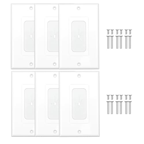 XGGYA Flexible Rubber Wall Plate Cable Pass ThroughStandard Size Cable Wall Plate1Gang450 x 275Rubber Wall Grommets Insert for Low Voltage CablesHome Theater System6 Pack - Image 1