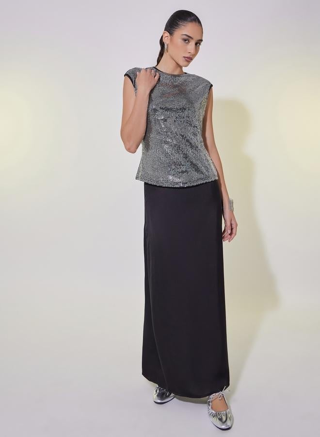 Take Two Sequin Embellished Cap Sleeve Top - Image 3