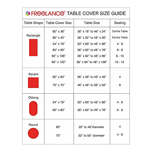 Freelance PVC Vinyl Tuscany Flannel Backing Dining Plastic Table Cover Cloth - Waterproof Protector, 6-8 Seater, Rectangle 60 X 90 inches - White-Laced Edges - Product of Meiwa, Japan - Image 4