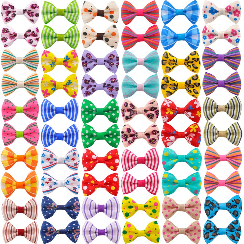 QingHan Dog Hair Bows Small Puppy Clips for Pet Grooming Accessories Doggy Gifts 60Pcs (30 Pairs) - Image 1
