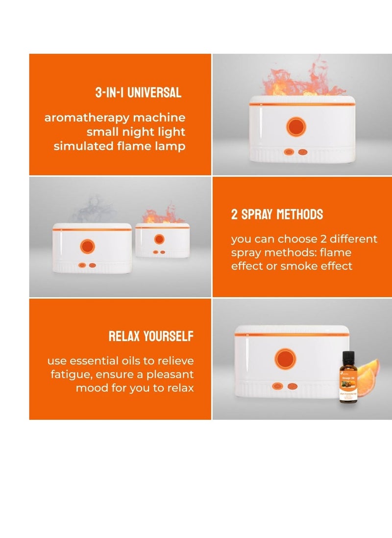 Generic - Flame Diffuser, Oil Diffuser, Simulation Flame Oil Diffuser, Fire Humidifier, Flame Diffuser Flame Aroma Scent, Colorful Flame Air Aroma Diffuser Humidifier for Home Bedroom Room Office - Image 1