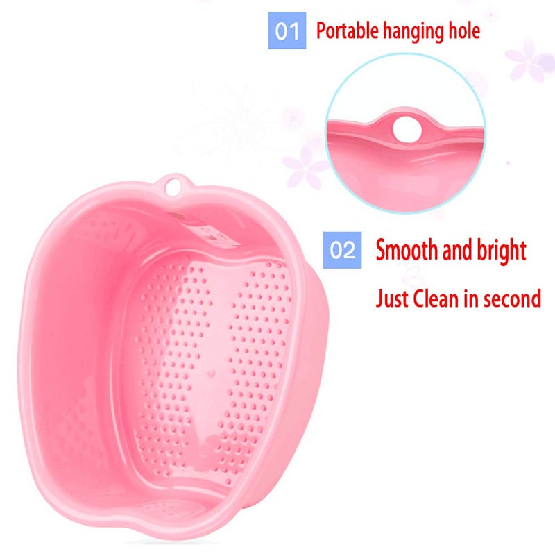 Lemoncy Plastic Foot Basin Feet Bath Spa Wash Bucket and Massage Sturdy Tub for Soaking Foot,Detox,Toe Nails, and Ankles,Pedicure,Portable Feet Tub Beige - Image 5