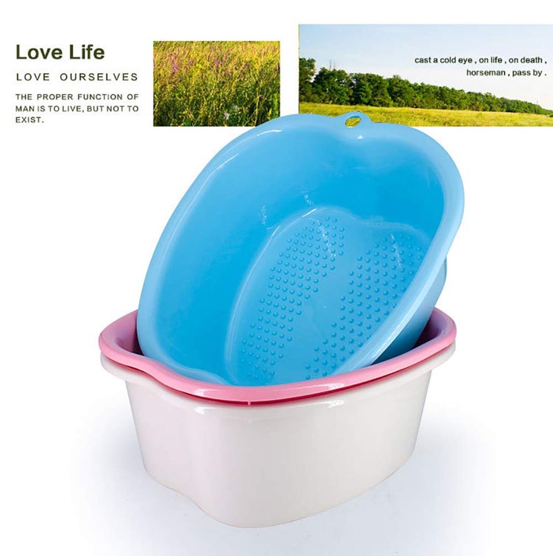 Lemoncy Plastic Foot Basin Feet Bath Spa Wash Bucket and Massage Sturdy Tub for Soaking Foot,Detox,Toe Nails, and Ankles,Pedicure,Portable Feet Tub Beige - Image 3