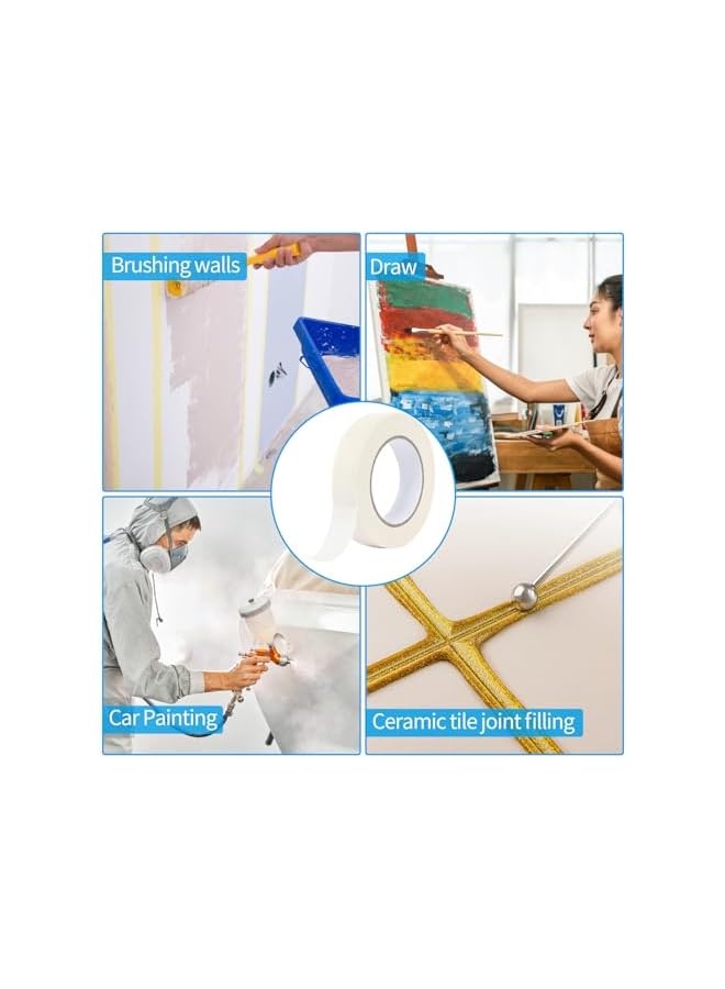 PROMASS Masking Tape 1 Inch X 22 Yards 2 Rolls, Adhesive Painting Tape Bulk for General Purpose Use, Strong Adhesive Tape for Home, Office, Labeling, School Supplies, DIY & Art, Crafts, Multi-Surface Painting - Image 4