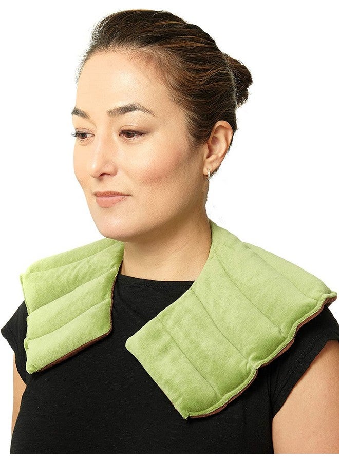 DreamTime Spa Comforts Microwaveable Hot Or Cold Neck Shoulder Wrap With Aromatherapy, Lavender And Peppermint Herbal, Green 