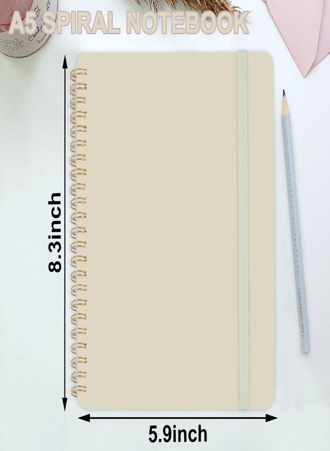 Utron Spiral Notebook For Women & Men, 2PCS Spiral Journal Notebooks, 5.9 x 8.3” College Ruled Notebook For Work Notes, Journal Writing, And Daily Life Entries (Beige) - Image 2