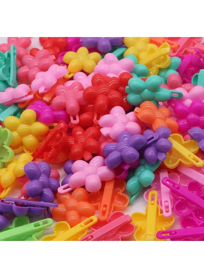 FZBNSRKO 100Pcs Color Mini Hair Clipschildren'S Hairpin For Little Girls(Flower'S Style) - Image 4