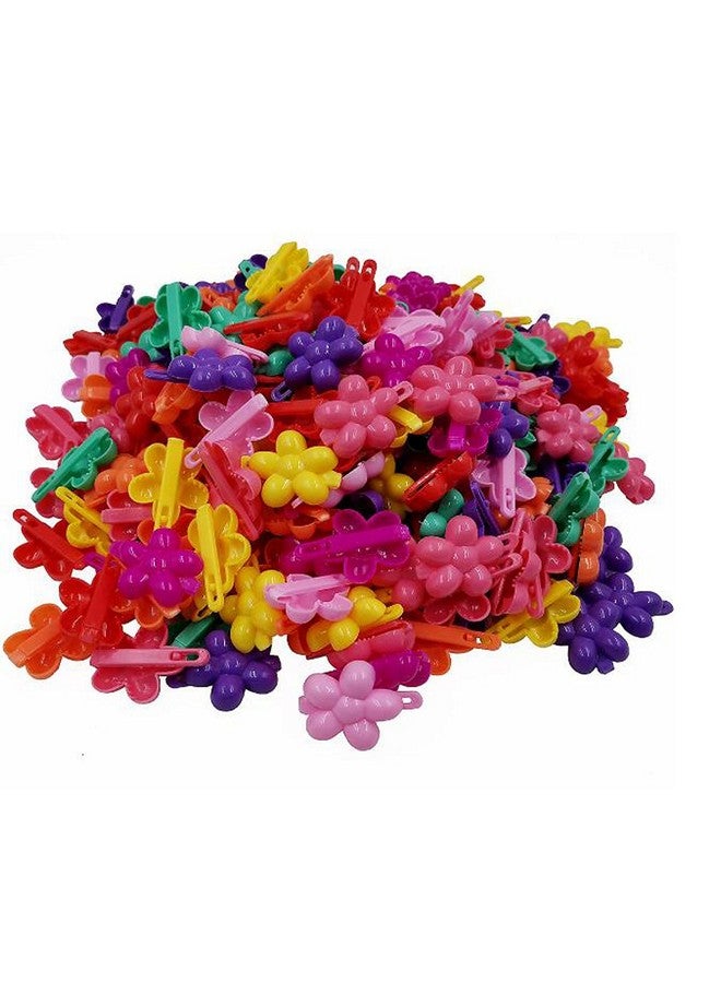 FZBNSRKO 100Pcs Color Mini Hair Clipschildren'S Hairpin For Little Girls(Flower'S Style) - Image 1
