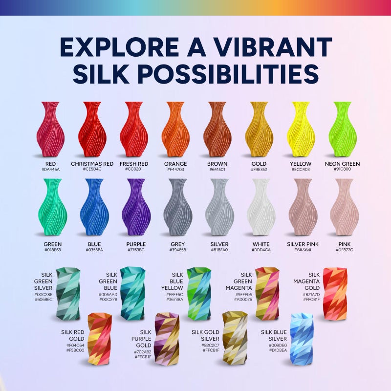 OVERTURE خيوط PLA الحريرية OVERTURE بقطر 1.75 مم، خالية من الانسداد، لامعة، لفافة 1 كجم (2.2 رطل)، دقة أبعاد +/- 0.02 مم، تناسب معظم طابعات FDM (حرير ذهبي) - Image 5