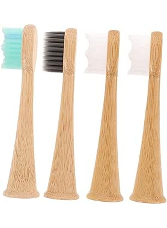 4pcs Bamboo Replacement Toothbrush Heads for Hum Soft Bristle Electric Toothbrush Easy Install - Image 1