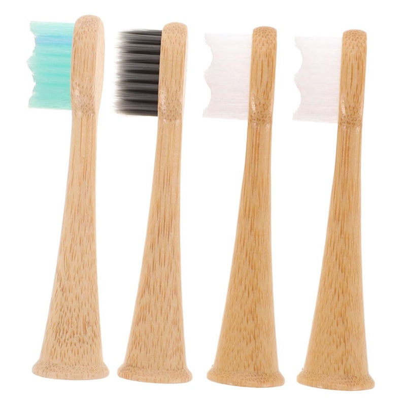 4pcs Bamboo Replacement Toothbrush Heads for Hum Soft Bristle Electric Toothbrush Easy Install - Image 2