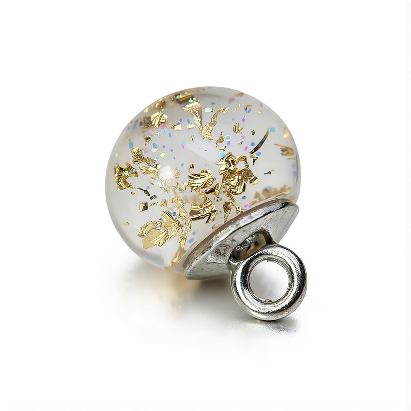 Fashion Gold Foil Glass Buttons Women Sewing Hanfu Qipao Decor Craft - Image 3