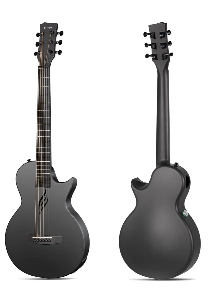 enya Enya NOVA GO SP1 35-Inch Carbon Fiber Acoustic-Electric Guitar with AcousticPlus System, Gig Bag, Accessories - Black  - Image 2