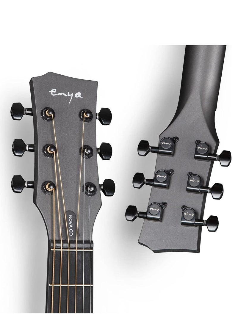 enya Enya NOVA GO SP1 35-Inch Carbon Fiber Acoustic-Electric Guitar with AcousticPlus System, Gig Bag, Accessories - Black  - Image 5