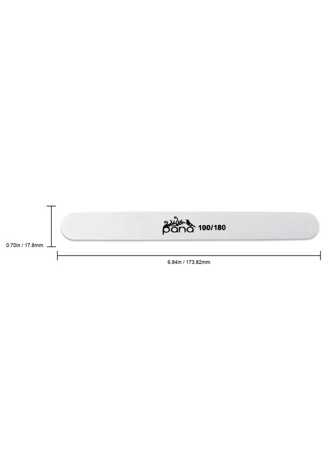 Pana (Grit: 100 X 180 Pack Of 50 Pieces) Usa Professional White Round Emery Board Nail Files - Image 3