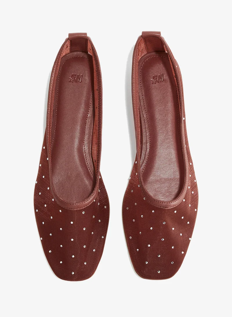 H&M Rhinestone-embellished ballet flats