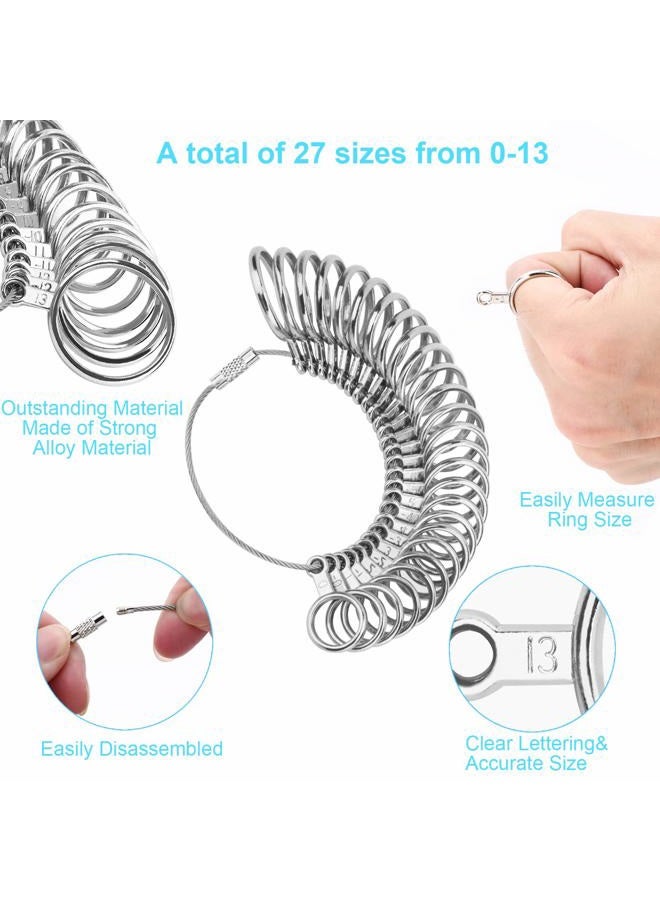 UUBAAR Premium 27 pcs Ring Sizer Measuring Tool, 4 Sizes Ring Mandrel Ring Tool, Ring Measurement Tool, Ring Making Tools, Ring Sizer Stick, Ring Sizer Tool, Ring Sizers Mandrel for Jewelry Making, - Image 2