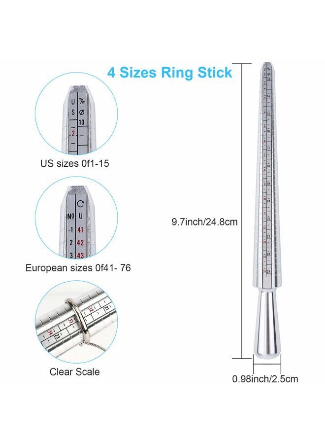 UUBAAR Premium 27 pcs Ring Sizer Measuring Tool, 4 Sizes Ring Mandrel Ring Tool, Ring Measurement Tool, Ring Making Tools, Ring Sizer Stick, Ring Sizer Tool, Ring Sizers Mandrel for Jewelry Making, - Image 3