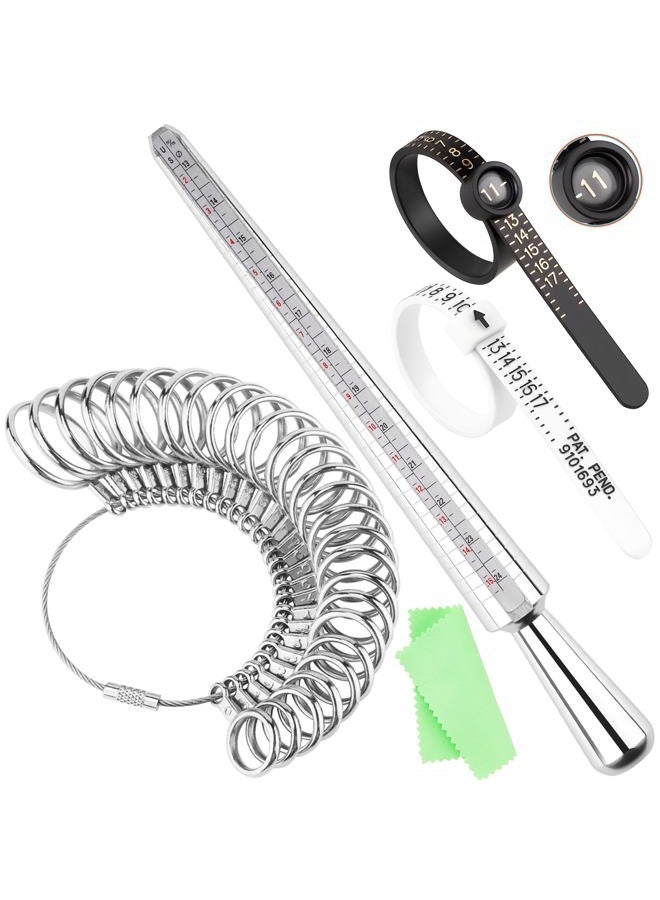 UUBAAR Premium 27 pcs Ring Sizer Measuring Tool, 4 Sizes Ring Mandrel Ring Tool, Ring Measurement Tool, Ring Making Tools, Ring Sizer Stick, Ring Sizer Tool, Ring Sizers Mandrel for Jewelry Making, - Image 1