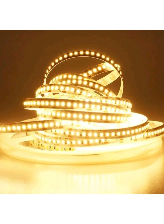 مجموعة مصابيح LED بيضاء دافئة بطول 5 أمتار - شريط صلب مرن 120 مصباح LED/م، سهل اللصق، قابل للتعتيم، جهد منخفض 12 فولت، USB/AC اختياري - مثالي لغرفة النوم والدرج وخزانة الملابس والإضاءة أسفل الخزانة - Image 4