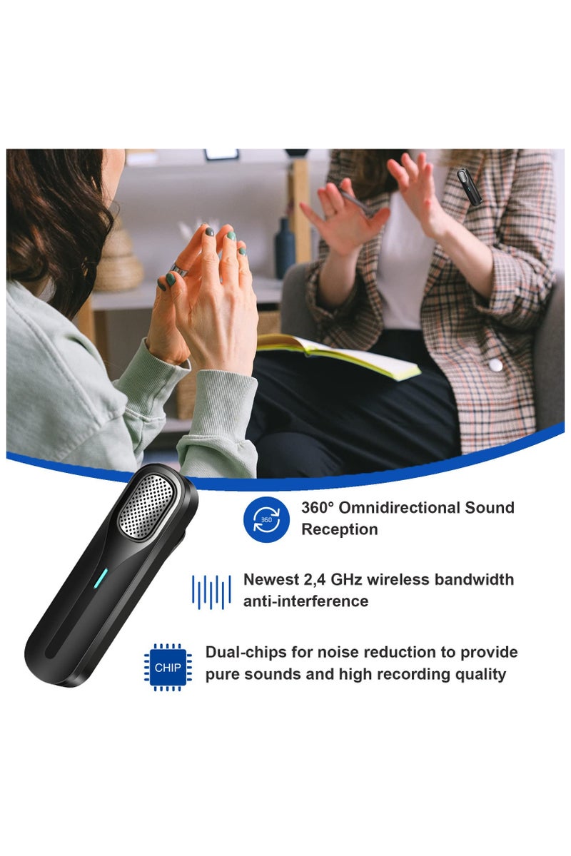 Wireless Lavalier Microphone, Recording Microphone for iPhone/iPad， Plug & Play Lapel Clip-on Mini Mic for Live Stream, YouTube, TikTok, Facebook,Noise Reduction Auto-Sync - Image 3