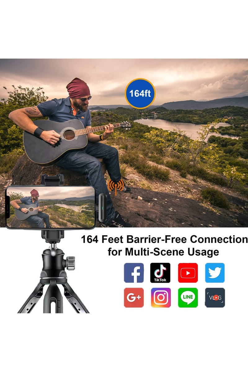 Wireless Lavalier Microphone, Recording Microphone for iPhone/iPad， Plug & Play Lapel Clip-on Mini Mic for Live Stream, YouTube, TikTok, Facebook,Noise Reduction Auto-Sync - Image 4