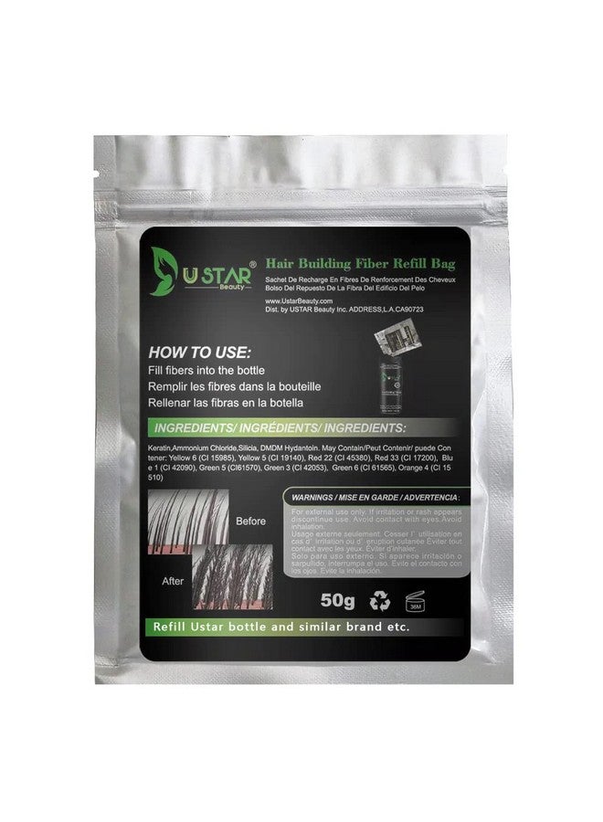 USTAR Hair Building Fibers Refill bag Dark Brown - Image 2