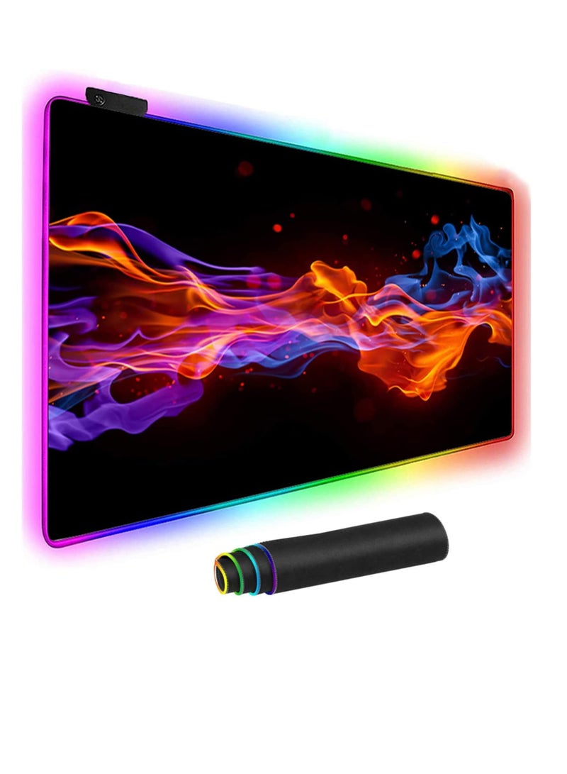 Excefore RGB Gaming Mouse Pad, Extended Large Led Mousepads Non Slip Rubber Base with 14 Lighting Modes Computer Keyboard Mat, Soft and Waterproof Surface, Enhance Your Computer Gaming Experience  - Image 1