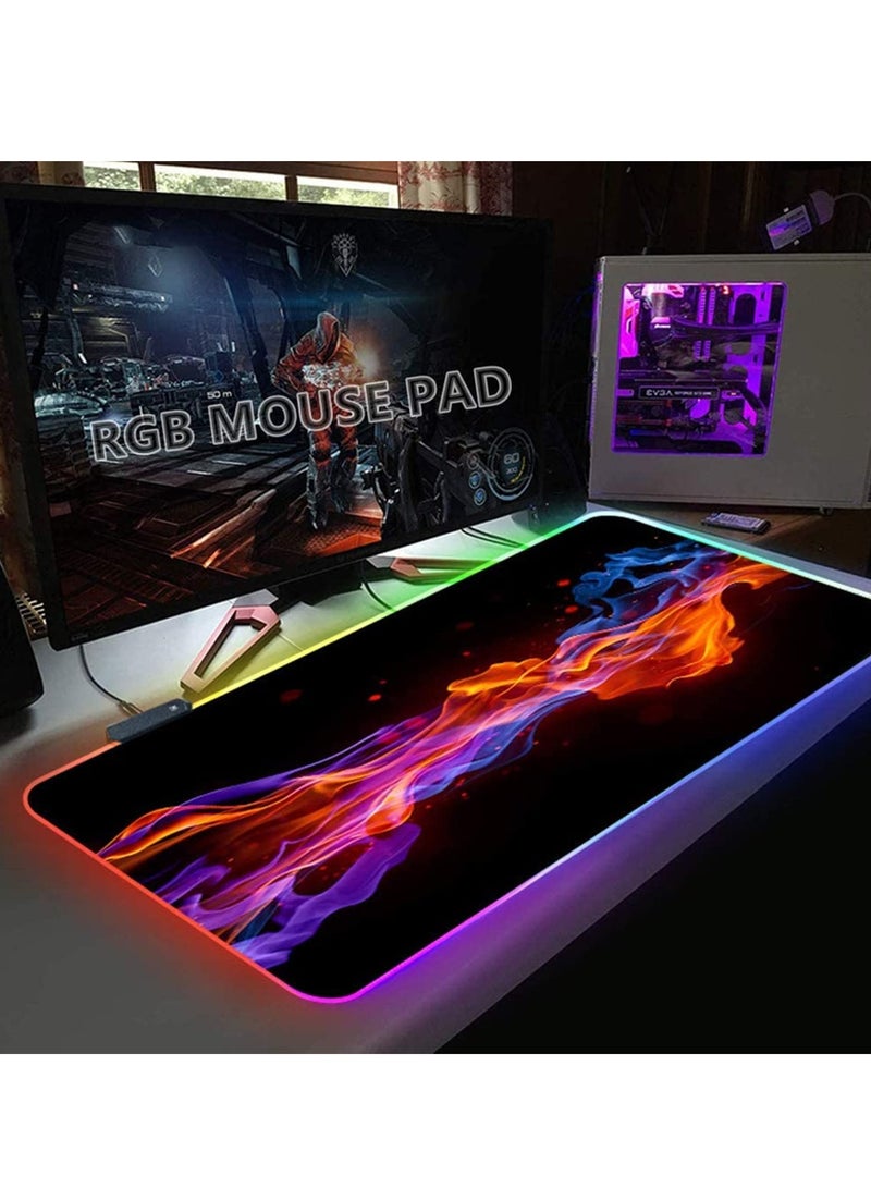Excefore RGB Gaming Mouse Pad, Extended Large Led Mousepads Non Slip Rubber Base with 14 Lighting Modes Computer Keyboard Mat, Soft and Waterproof Surface, Enhance Your Computer Gaming Experience  - Image 2