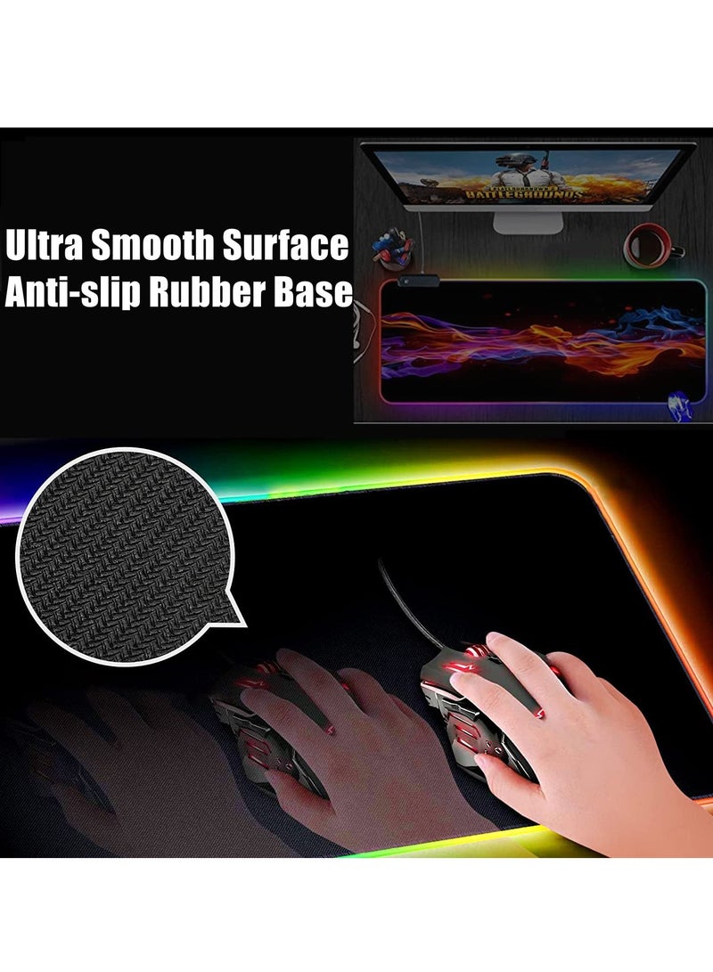 Excefore RGB Gaming Mouse Pad, Extended Large Led Mousepads Non Slip Rubber Base with 14 Lighting Modes Computer Keyboard Mat, Soft and Waterproof Surface, Enhance Your Computer Gaming Experience  - Image 4