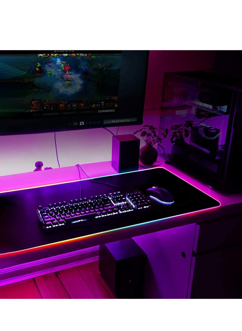 Excefore RGB Gaming Mouse Pad, Extended Large Led Mousepads Non Slip Rubber Base with 14 Lighting Modes Computer Keyboard Mat, Soft and Waterproof Surface, Enhance Your Computer Gaming Experience  - Image 5